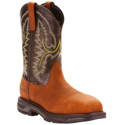 Ariat Men's Workhog XT Bark/Forest H2O Square Toe Soft Toe Boots 10024971