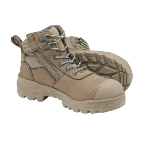 BLUNDSTONE 8553 Unisex RotoFlex Zip Safety Boot - Stone