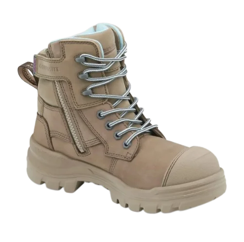 BLUNDSTONE 8863 Ladies RotoFlex Zip Safety Boot - Stone