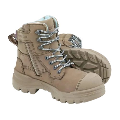 BLUNDSTONE 8863 Ladies RotoFlex Zip Safety Boot - Stone