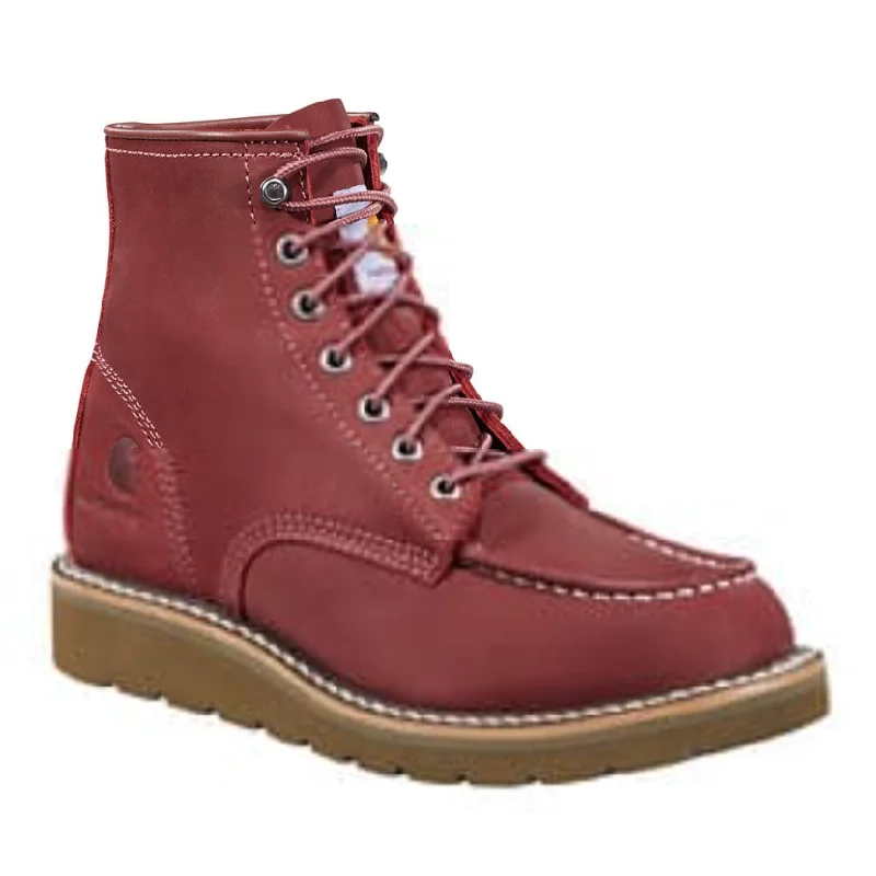 Carhartt Women's Lightweight 6"" Wedge Work Boot - Burgundy - FW6023-W