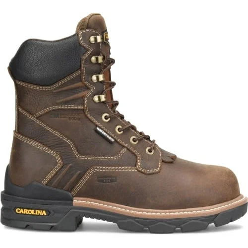 Carolina Men's Cardinal 8"" Comp Toe WP 600G Ins Work Boot -Brown- CA7838