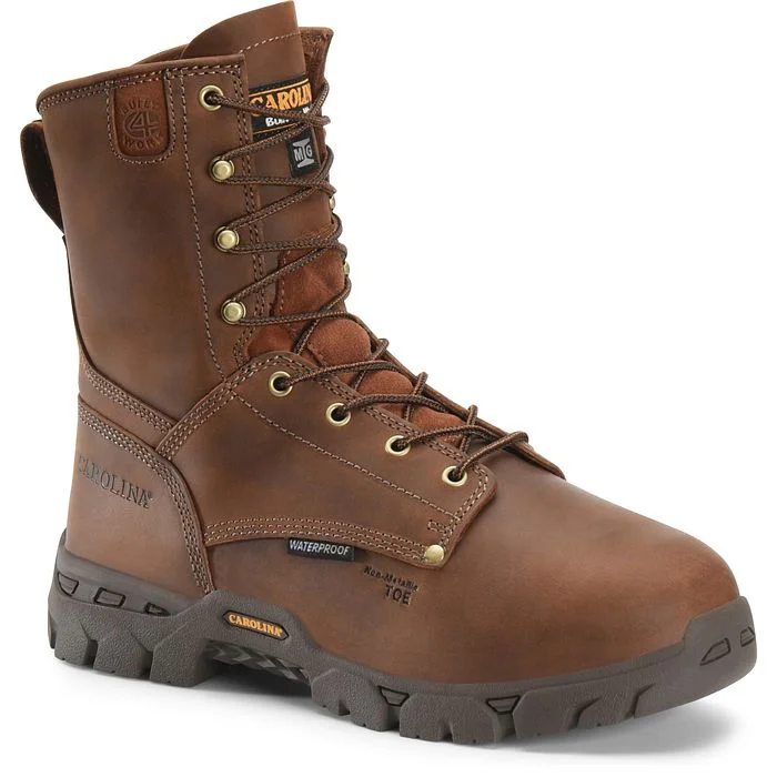 Carolina Men's Buster 8"" Comp Toe WP Metguard Work Boot -Brown- CA9582