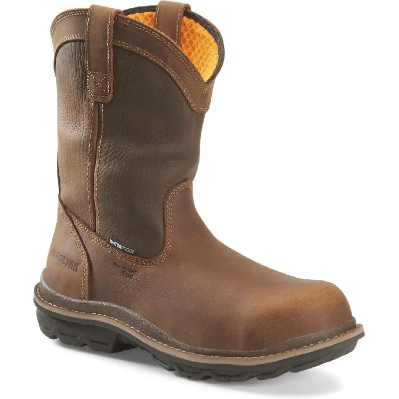 Carolina Men's Mandrel 10"" Comp Toe WP Wellington Work Boot- Brown - CA6558