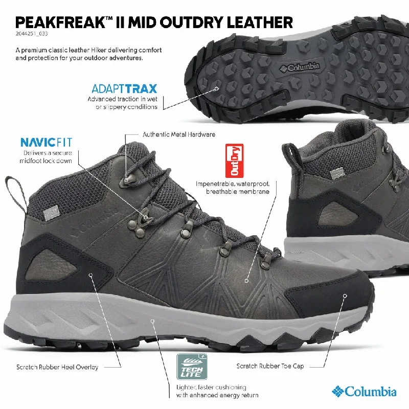 Peakfreak™ II Mid Outdry™ Leather Hiking Boot - Grey