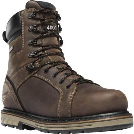 Danner Men's Steel Yard 8"" Steel Toe Insulated WP Work Boot Brown 12535