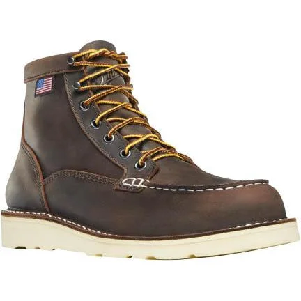 Danner Women's Bull Run 6"" Moc Toe Wedge Work Boot - Brown - 15575