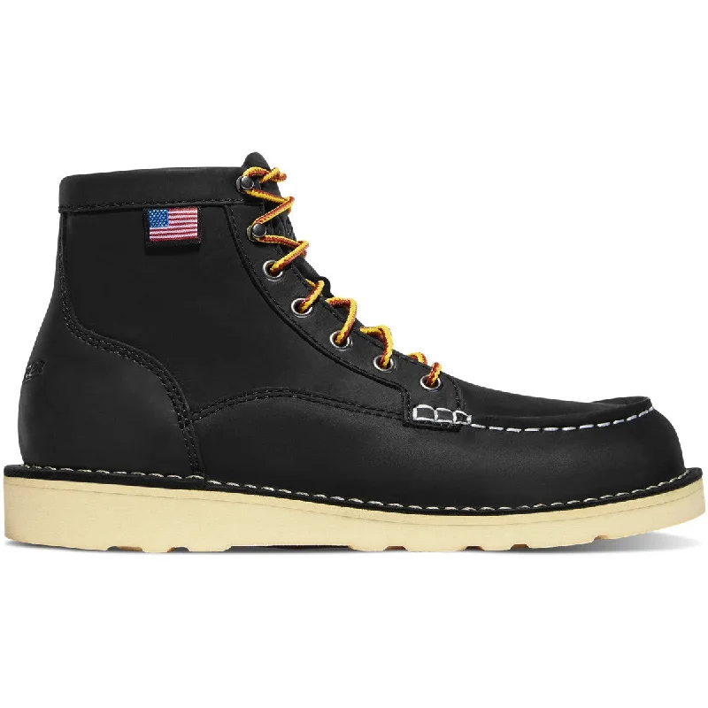 Danner Women's Bull Run 6"" Slip Resist Moc Toe Work Boot - Black - 15587