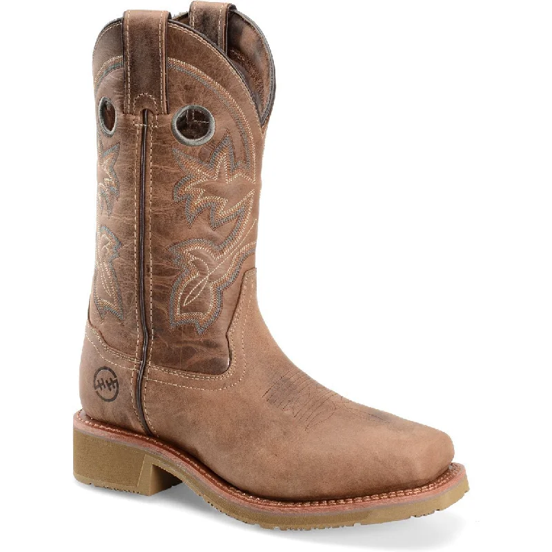 Double H Women's Haddie 11"" Comp Toe Western Work Boot- Brown - DH2411