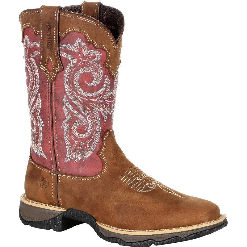 Durango Women's Lady Rebel 10"" Sqr Toe Western Boot- Rusty Red- DRD0349