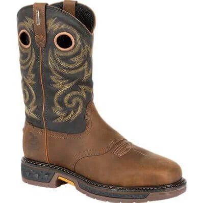 Georgia Men's 11"" Waterproof Carbo-Tec LT Square Steel Toe PullOn Work Boot