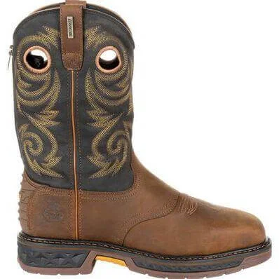 Georgia Men's 11"" Waterproof Carbo-Tec LT Square Steel Toe PullOn Work Boot