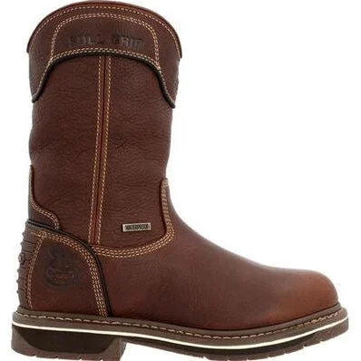 Georgia Women's Amp Lt Edge 10"" WP Pull On Work Boot -Brown- GB00516