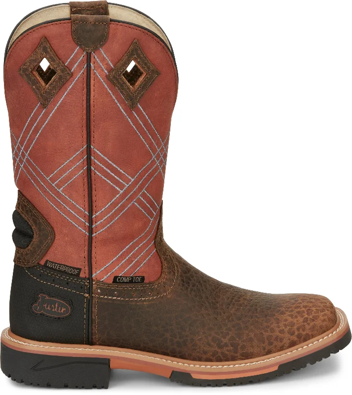 Justin Men's Dalhart Brown Nano Composite Toe Waterproof Work Boot SE4218