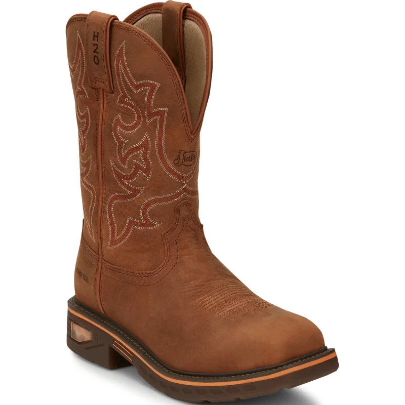 Justin Men's Resistor Russet Brown Nano Comp Toe Work Boots CR4016