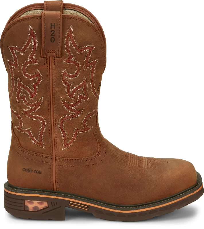 Justin Men's Resistor Russet Brown Nano Comp Toe Work Boots CR4016