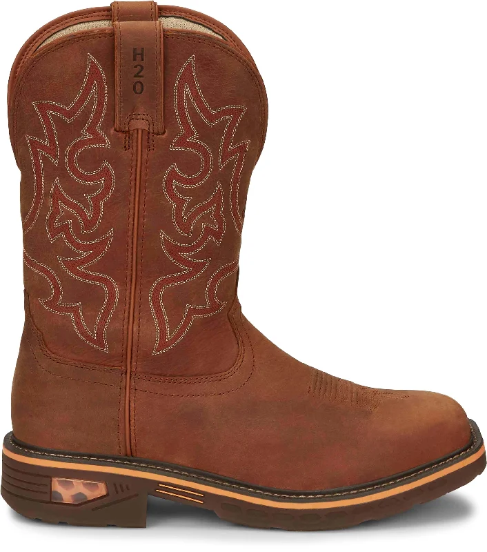 Justin Men's Resistor Russet Brown Waterproof Work Boots CR4011