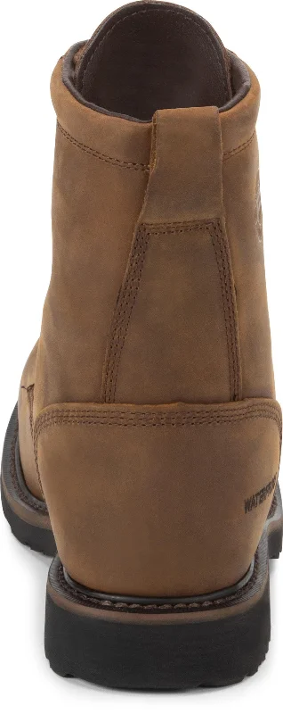 Justin Original Men's 8"" Drywall Brown Round Steel Toe Work Boot