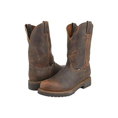 Justin Original Workboots Men's 11"" Pull-On Work Boots in Rugged Gaucho 4444