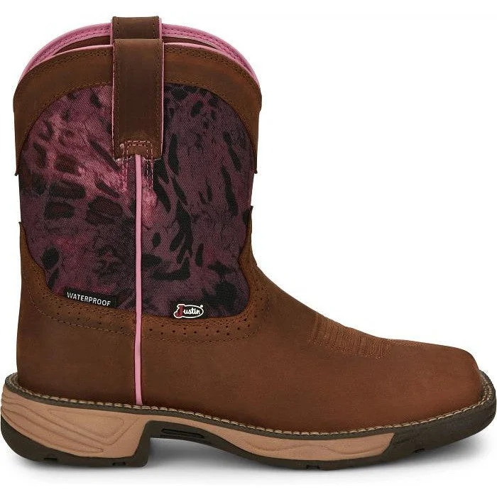 Justin Women's Rush 8"" Waterproof Western Work Boot -Brown- SE4358