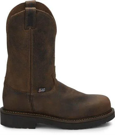 Justin Men's 11"" Balusters Round Steel Toe Work Boot