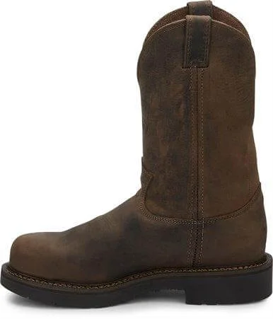 Justin Men's 11"" Balusters Round Steel Toe Work Boot