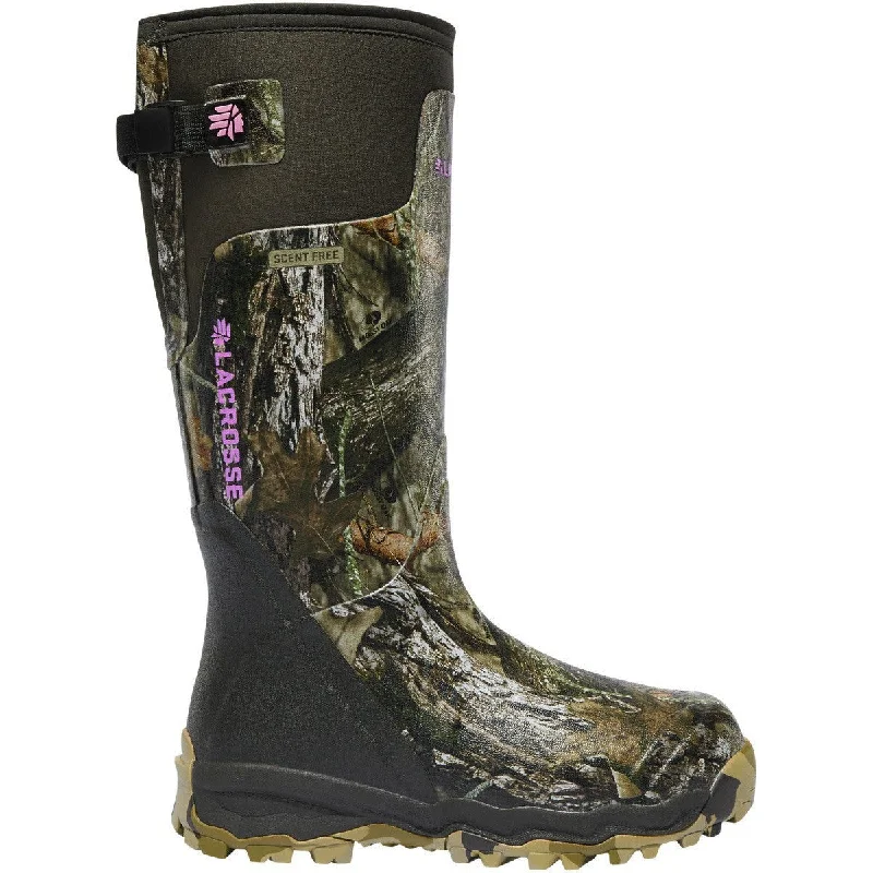 Lacrosse Women's Alphaburly Pro 15"" WP Rubber Hunt Boot Mossy Oak 376008