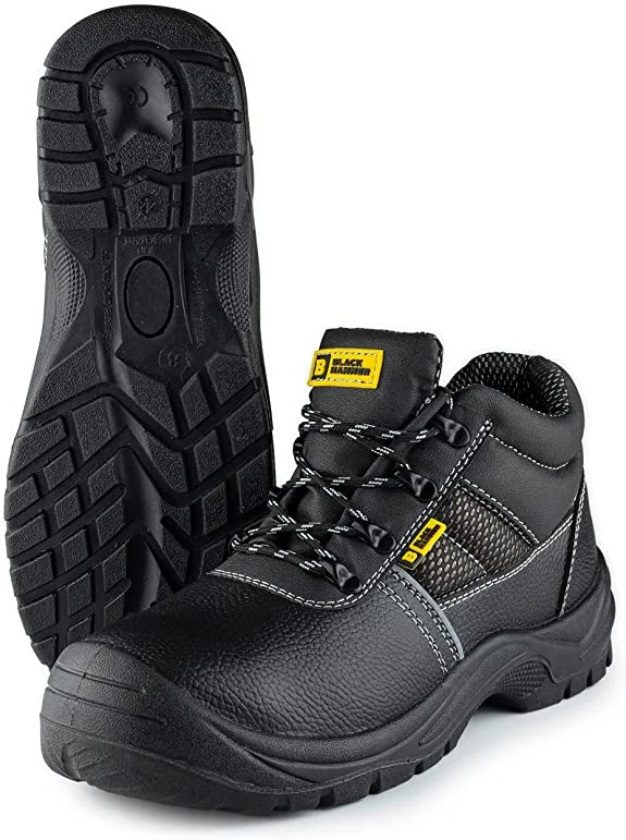 Mens Safety Boots Steel Toe Cap Work Footwear | Black Hammer