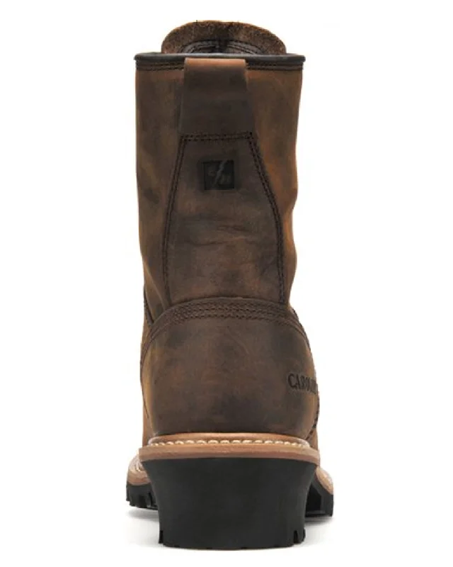 Mens Crazy Horse 8"" Logger Boots