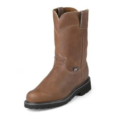 Men's Justin 10"" Round Toe Aged Bark WorkBoot 4794