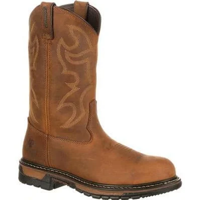 Rocky Men's 11"" Waterproof Original Ride Branson Round Steel Toe Western Work Boot