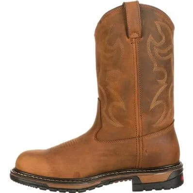 Rocky Men's 11"" Waterproof Original Ride Branson Round Steel Toe Western Work Boot