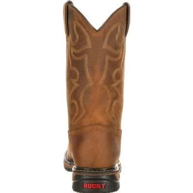 Rocky Men's 11"" Waterproof Original Ride Branson Round Steel Toe Western Work Boot