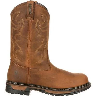 Rocky Men's 11"" Waterproof Original Ride Branson Round Steel Toe Western Work Boot