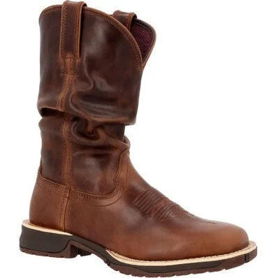 Rocky Women's Rosemary 11"" Square Toe Western Boot -Brown- RKW0402