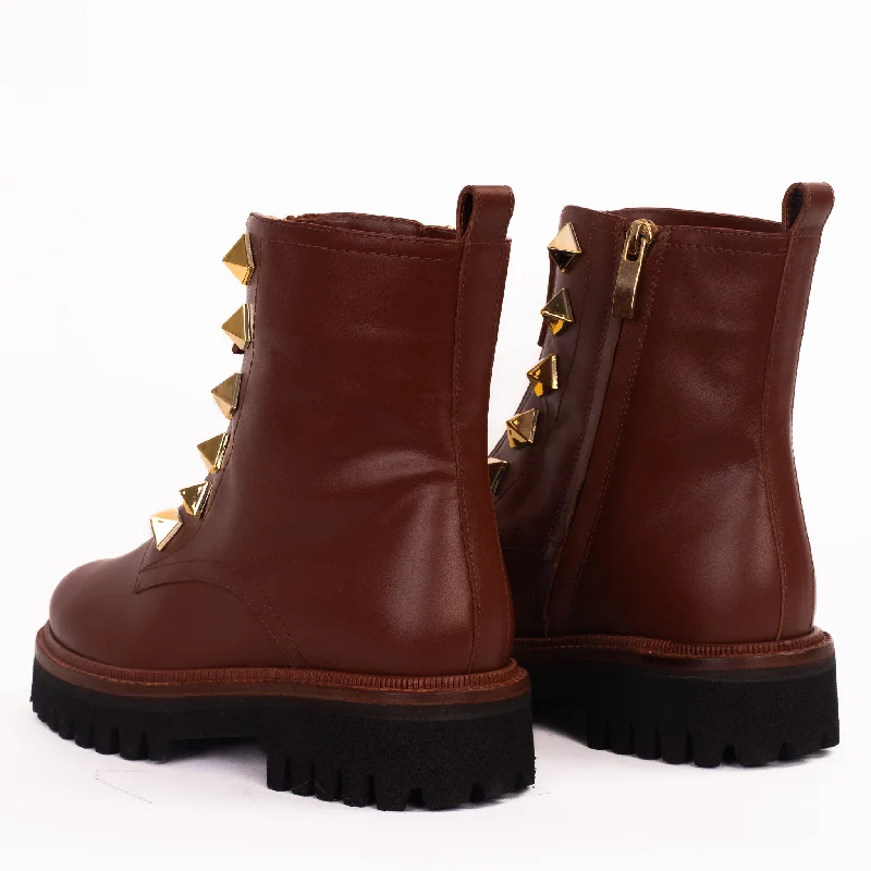 The Ottawa Brown Leather Ankle Women Boot