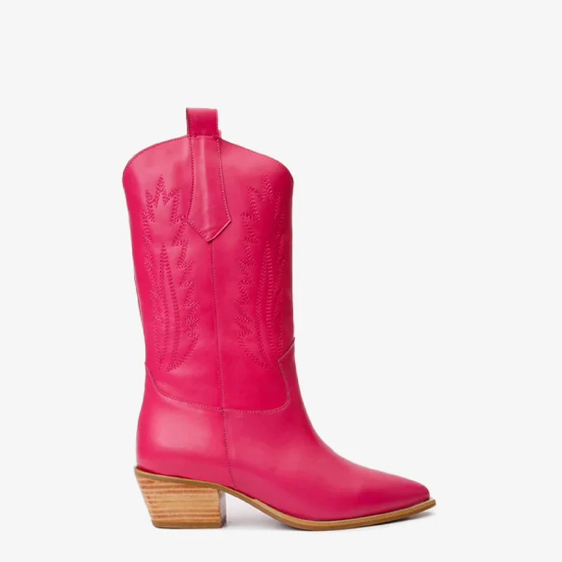 The Togg Pink Leather Cowboy Women  Boot