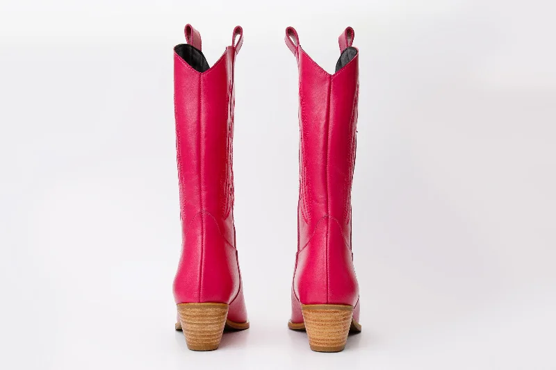 The Togg Pink Leather Cowboy Women  Boot