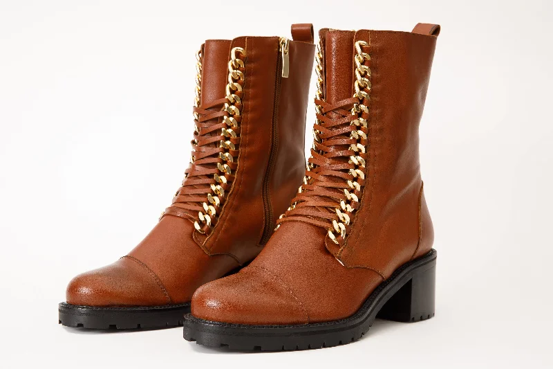 The Tuna Tan Leather Mid Calf Women  Boot