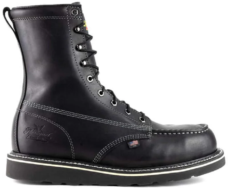 Thorogood Men's 8"" Midnight Series Black Moc Safety Toe Work Boot