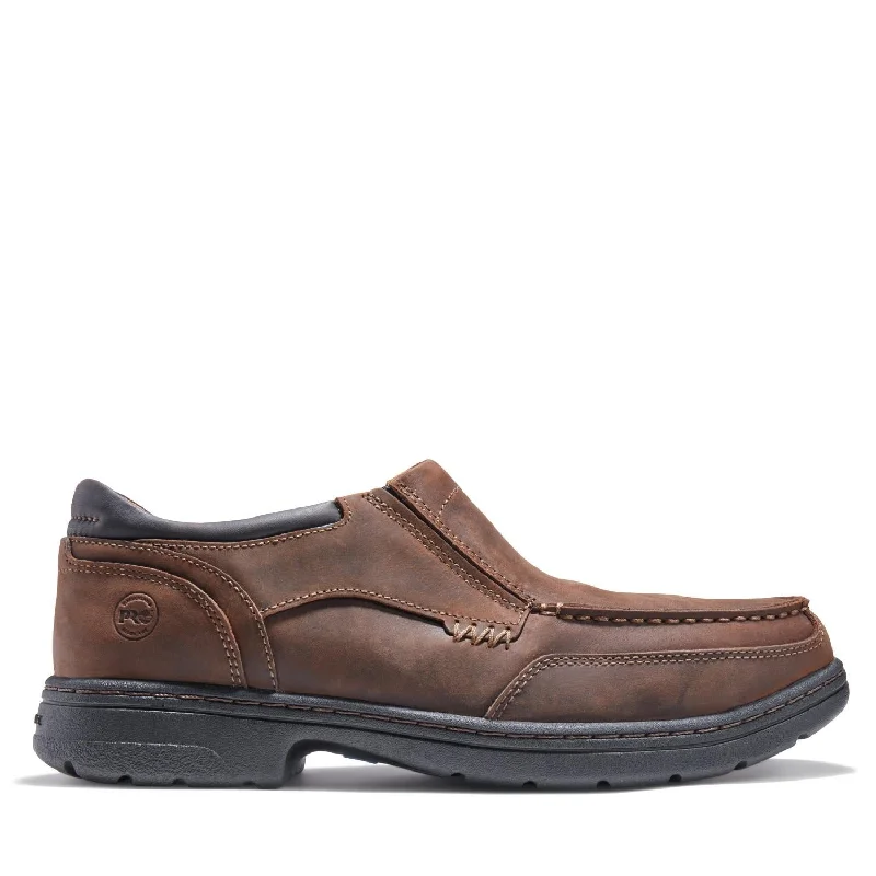 Branston Alloy-Toe Moc Toe Slip-On Work Shoe Brown