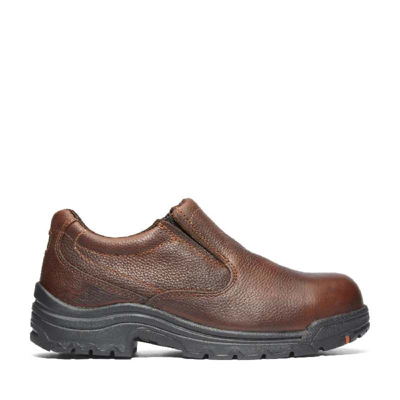 Titan Alloy-Toe Slip-On Work Shoe Light Brown