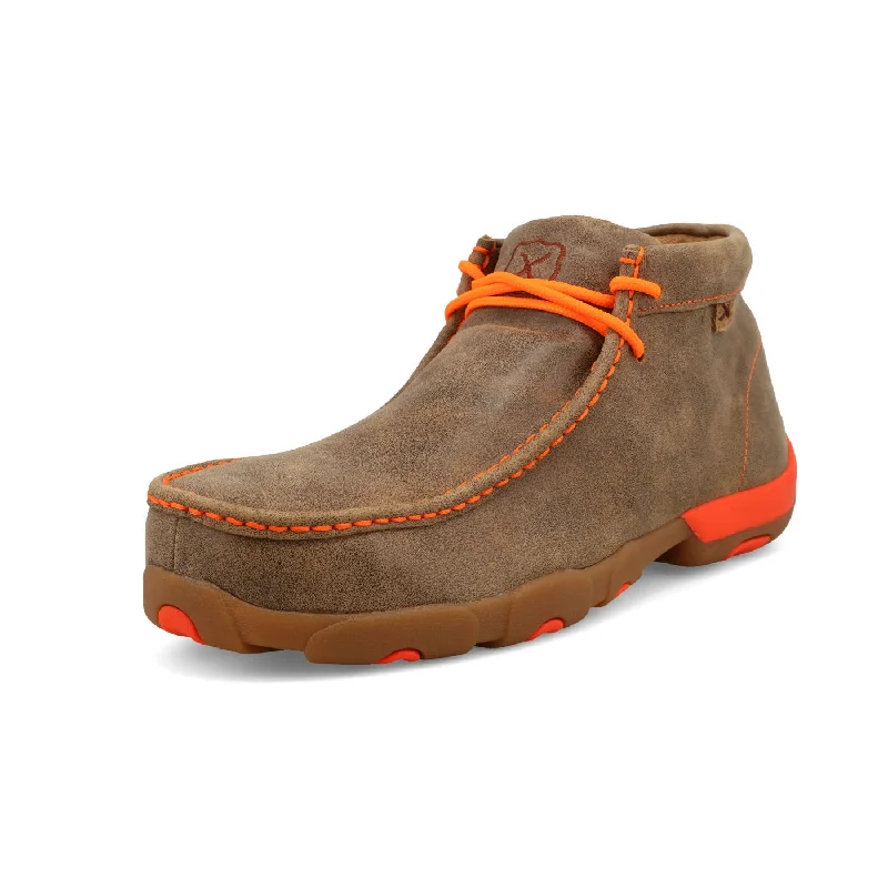 Twisted X Men's Neon Orange Work Moc Steel Toe Chukka Driving Moc