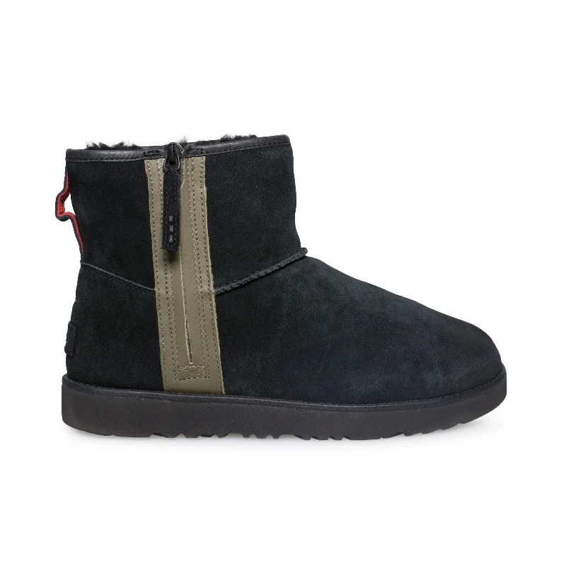 UGG Classic Mini Zip Waterproof Black Boots