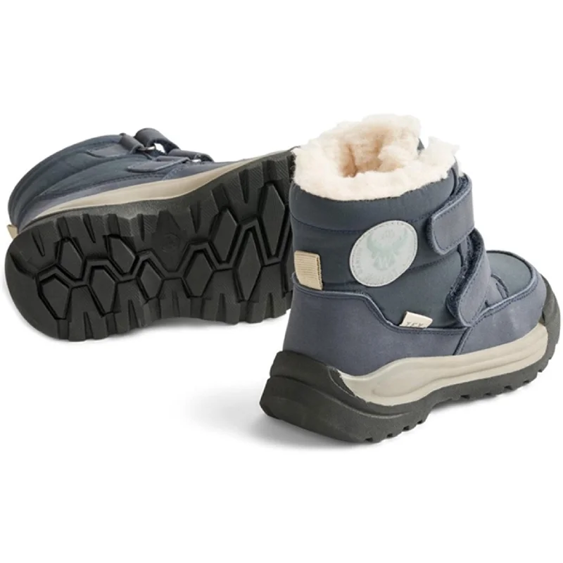 Wheat Winter Boots Millas Double Velcro Tex Navy