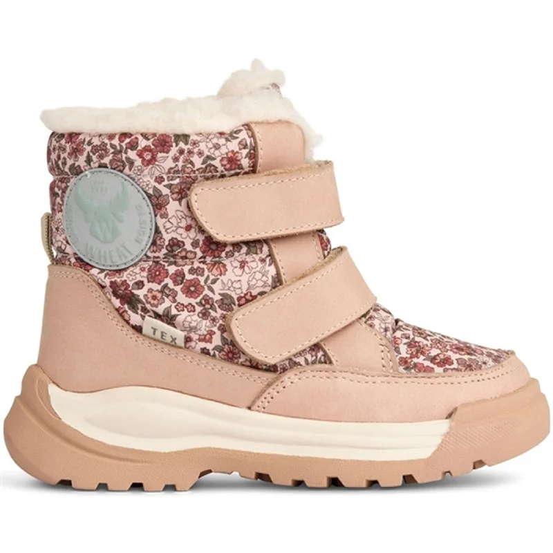 Wheat Winter Boots Millas Double Velcro Tex Print Rose Dawn