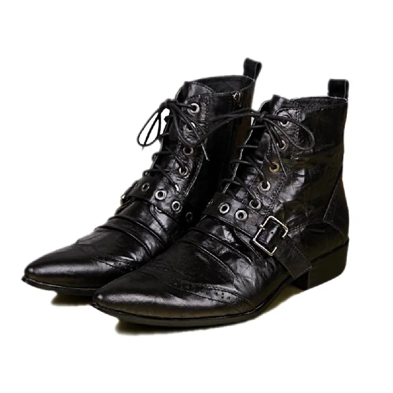 Mens High Top Zip Boots