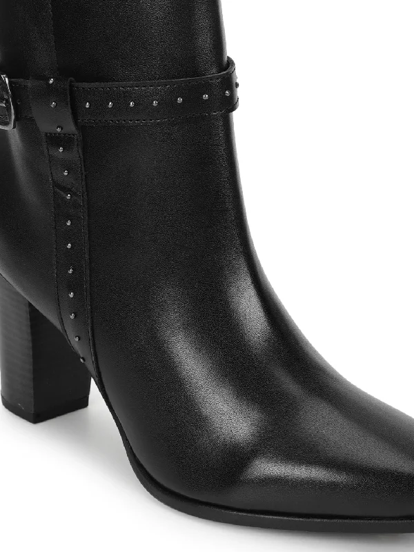 Black PU Block Ankle Boots (TC-20892-BLK)