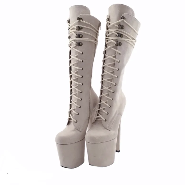 Porcelain vegan nubuck ankle - mid calf boots(more colors are available)