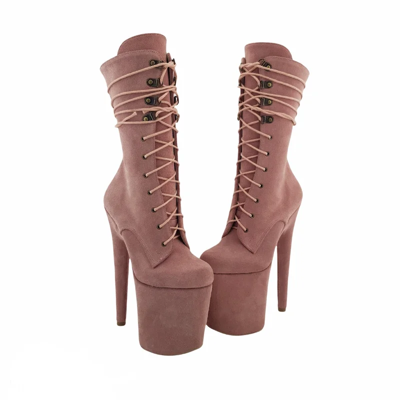 Peach Blush genuine suede ankle - mid calf boots(more colors are available)